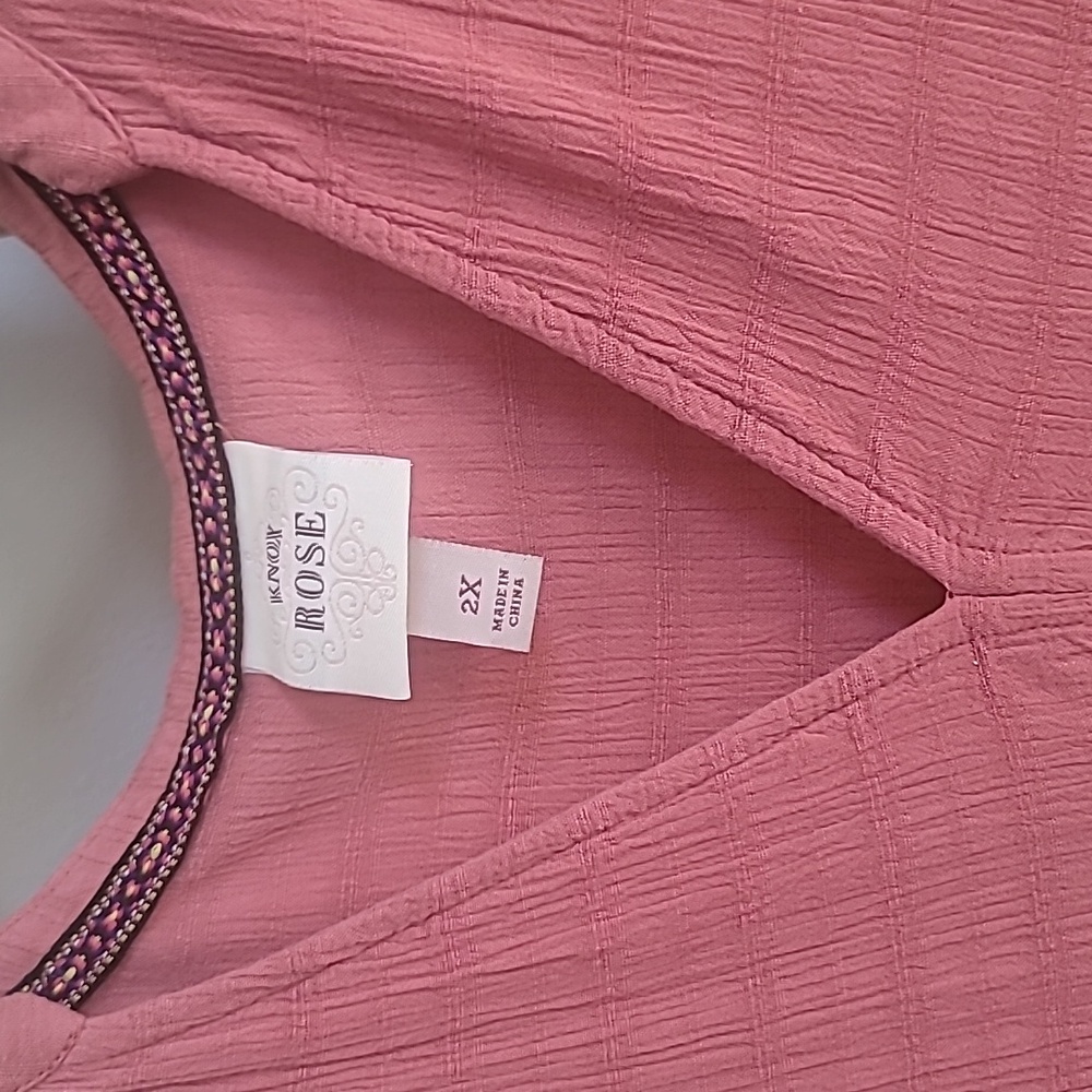 Knox Rose Pink Flutter Sleeve Tunic - Picture 2 of 4